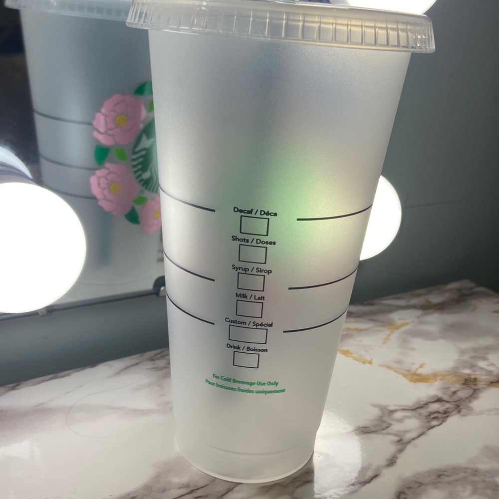 Custom Light Pink Roses Starbucks Cup! - Picture 2 of 2